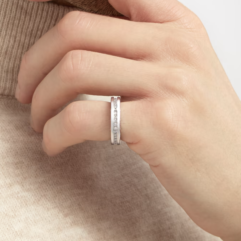[Jewelicorn]ZERO 1 ONE-BAND PAVED DIAMONDS ON THE SPIRAL RING