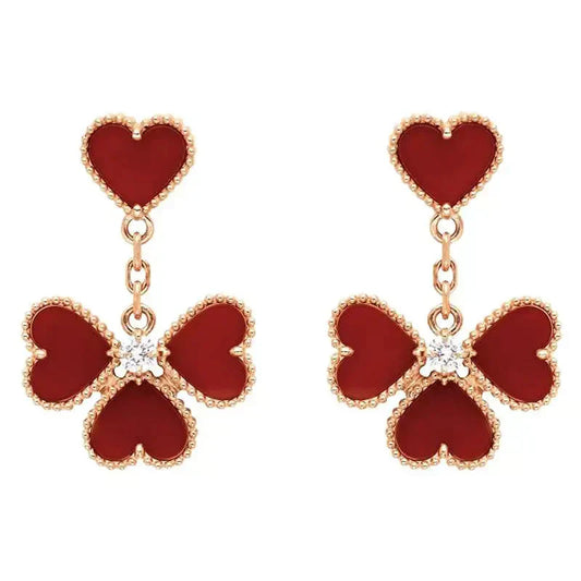 [Jewelicorn]SWEET CLOVER CARNELIAN EARRINGS
