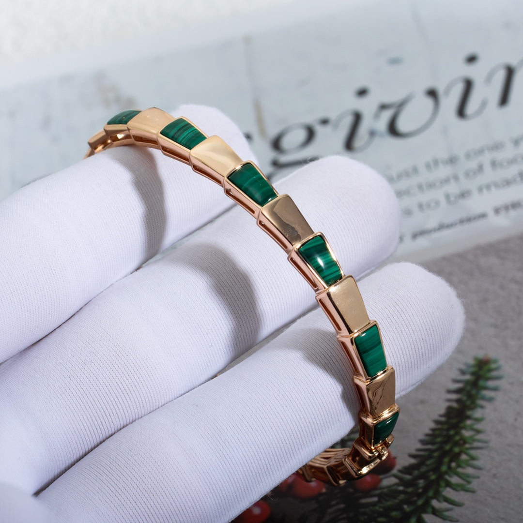 [Jewelicorn]SERPENTI BRACELET PINK GOLD MALACHITE