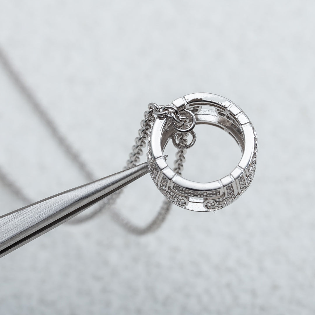 [Jewelicorn]PARENTESI NECKLACE SILVER DIAMOND