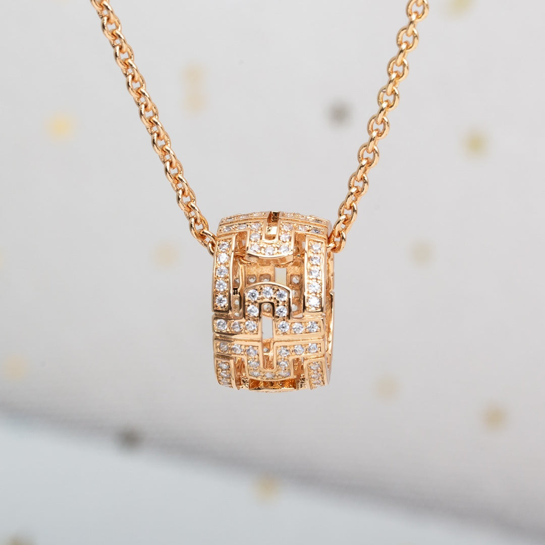 [Jewelicorn]PARENTESI NECKLACE PINK GOLD DIAMOND
