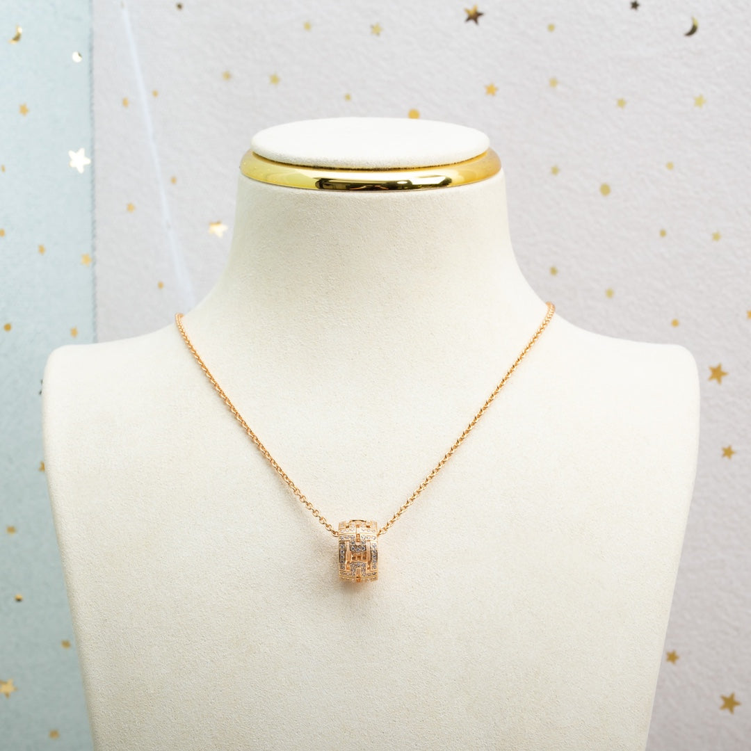 [Jewelicorn]PARENTESI NECKLACE PINK GOLD DIAMOND