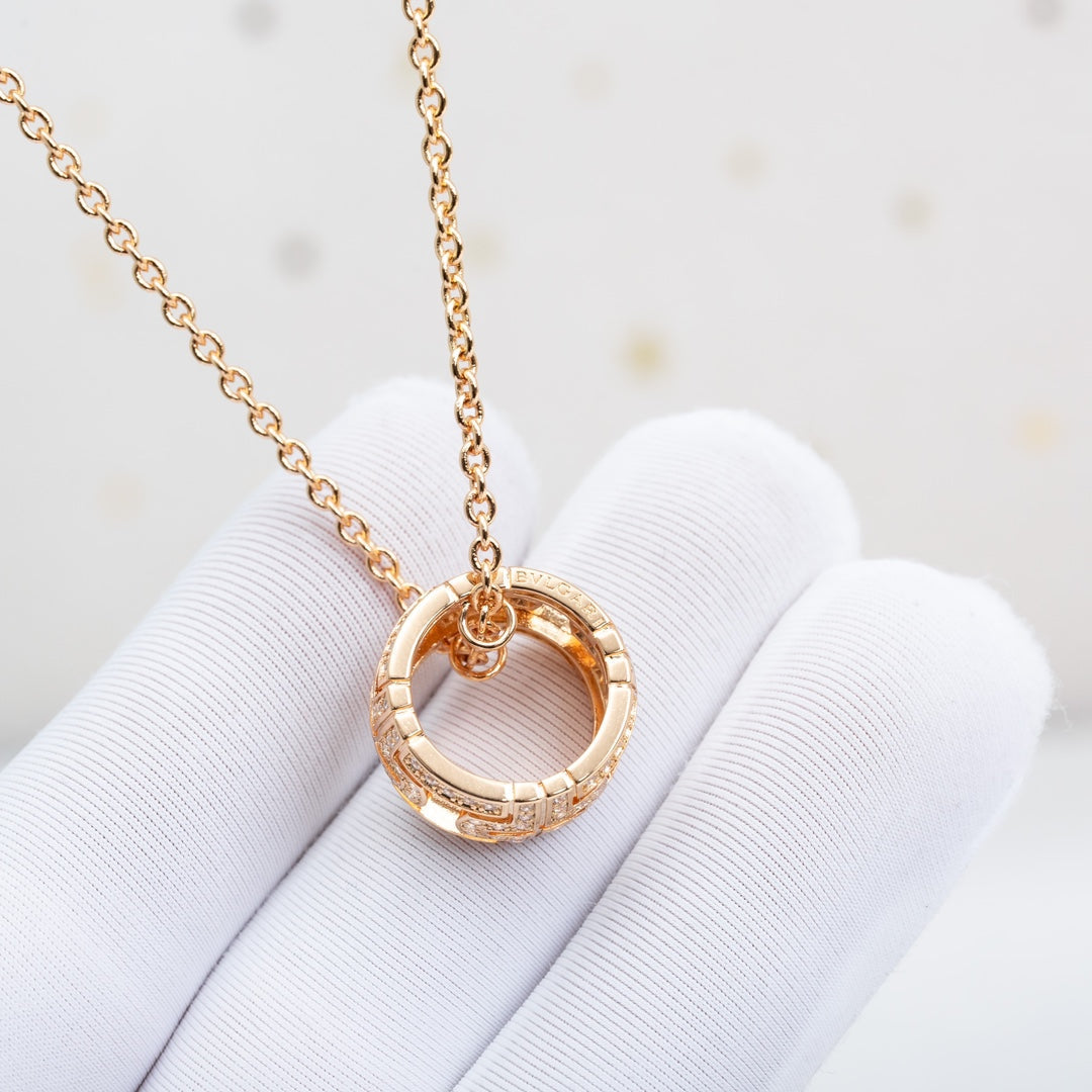 [Jewelicorn]PARENTESI NECKLACE PINK GOLD DIAMOND