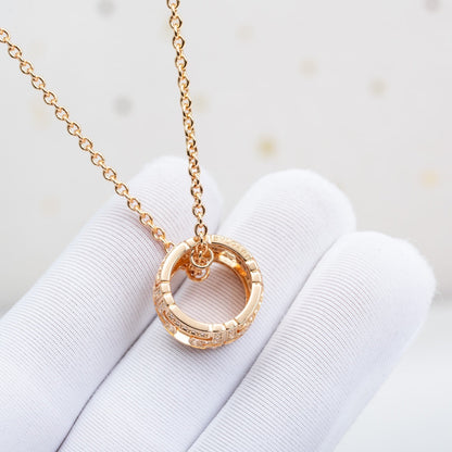 [Jewelicorn]PARENTESI NECKLACE PINK GOLD DIAMOND