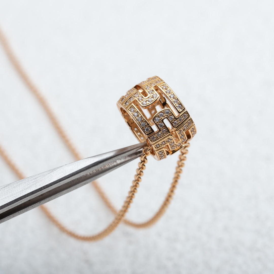 [Jewelicorn]PARENTESI NECKLACE PINK GOLD DIAMOND