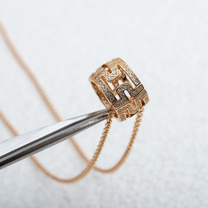[Jewelicorn]PARENTESI NECKLACE PINK GOLD DIAMOND