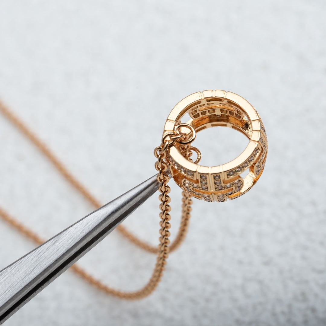 [Jewelicorn]PARENTESI NECKLACE PINK GOLD DIAMOND