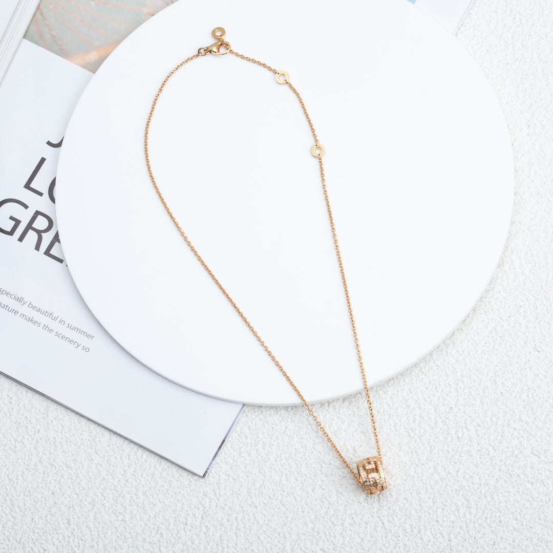 [Jewelicorn]PARENTESI NECKLACE PINK GOLD DIAMOND