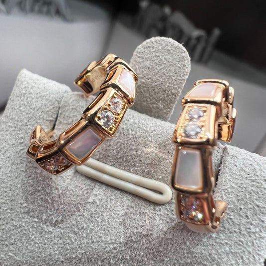 [Jewelicorn]SERPENTI MOP PINK GOLD EARRINGS
