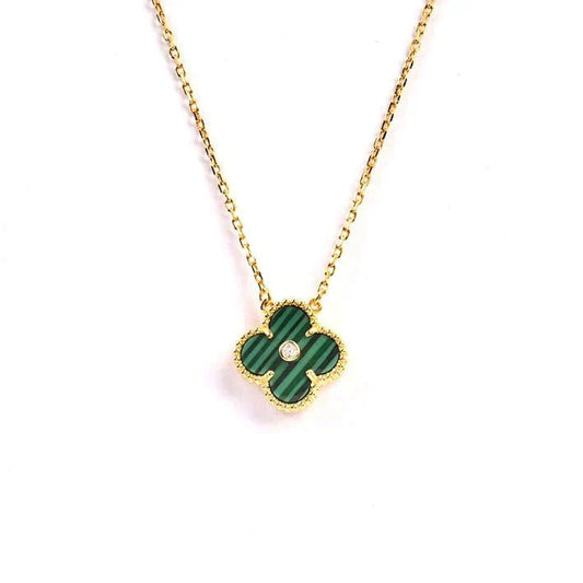 [Jewelicorn]CLOVER 15MM DIAMOND TURQUOISE NECKLACE