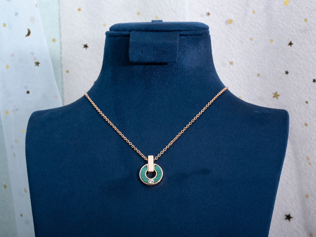 [Jewelicorn]GARI NECKLACE PINK GOLD MALACHITE