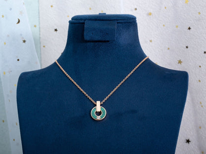 [Jewelicorn]GARI NECKLACE PINK GOLD MALACHITE