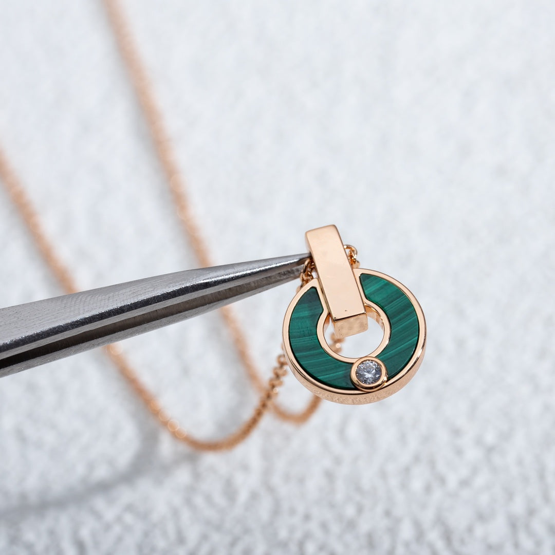 [Jewelicorn]GARI NECKLACE PINK GOLD MALACHITE