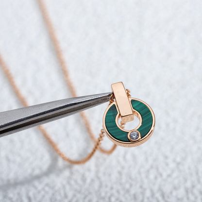 [Jewelicorn]GARI NECKLACE PINK GOLD MALACHITE