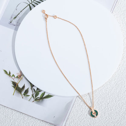 [Jewelicorn]GARI NECKLACE PINK GOLD MALACHITE