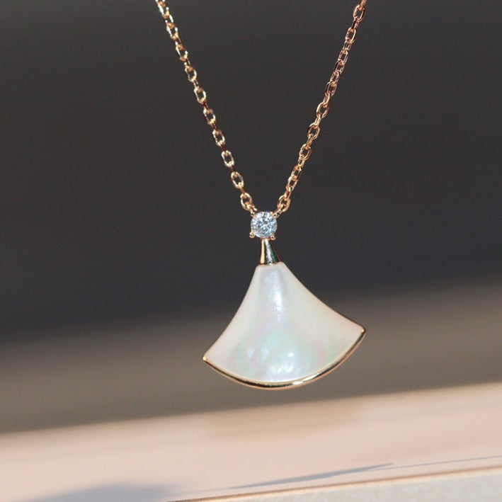 [Jewelicorn]DREAM NECKLACE WHITE MOP PINK GOLD 1 DIAMOND