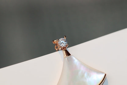 [Jewelicorn]DREAM NECKLACE WHITE MOP PINK GOLD 1 DIAMOND