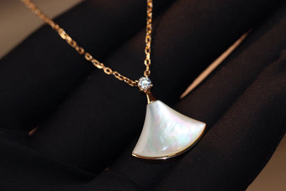 [Jewelicorn]DREAM NECKLACE WHITE MOP PINK GOLD 1 DIAMOND