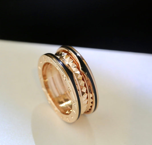 [Jewelicorn]ZERO 1 PINK GOLD BLACK CERAMIC RING