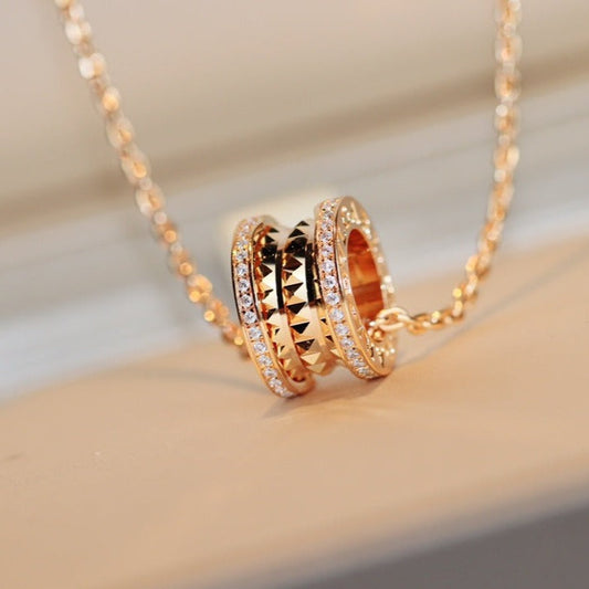 [Jewelicorn]ZERO 1 ROCK PEDANT PINK GOLD NECKLACE