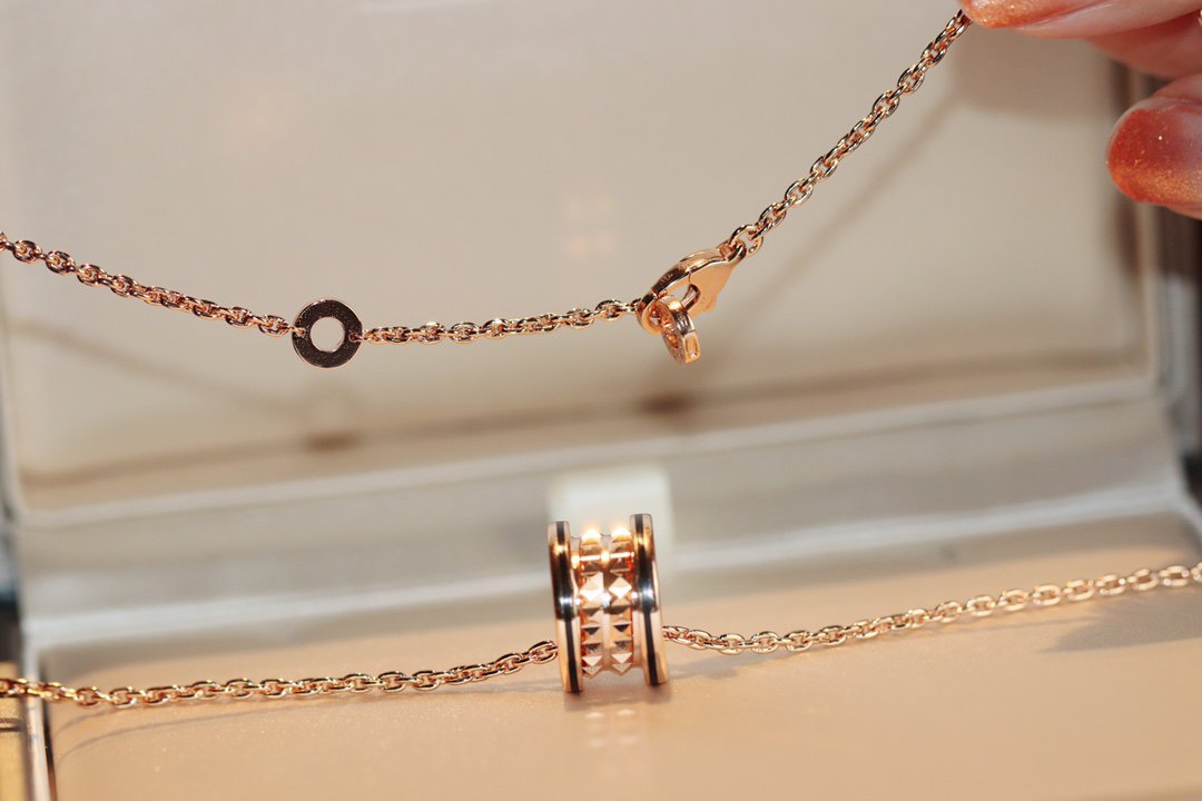 [Jewelicorn]ZERO 1 ROCK PEDANT PINK GOLD BLACK NECKLACE