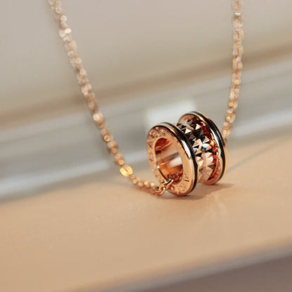 [Jewelicorn]ZERO 1 ROCK PEDANT PINK GOLD BLACK NECKLACE