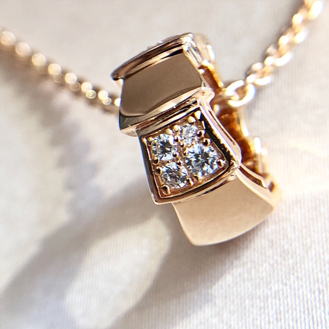 [Jewelicorn]SERPENTI PEDANT DIAMOND PINK GOLD NECKLACE