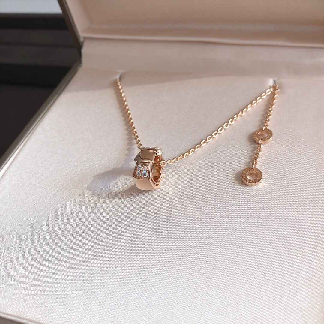 [Jewelicorn]SERPENTI PEDANT DIAMOND PINK GOLD NECKLACE