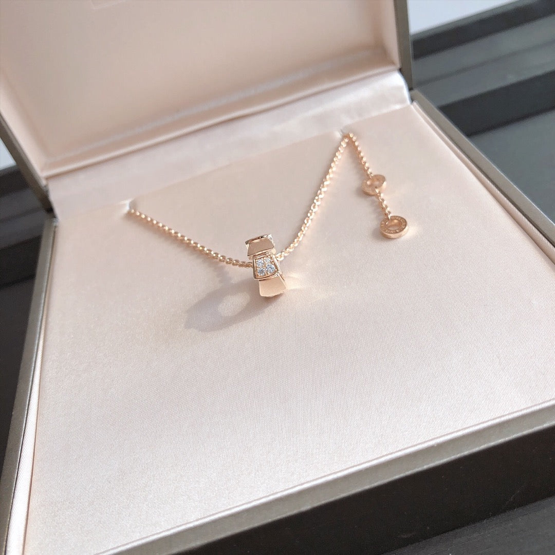 [Jewelicorn]SERPENTI PEDANT DIAMOND PINK GOLD NECKLACE