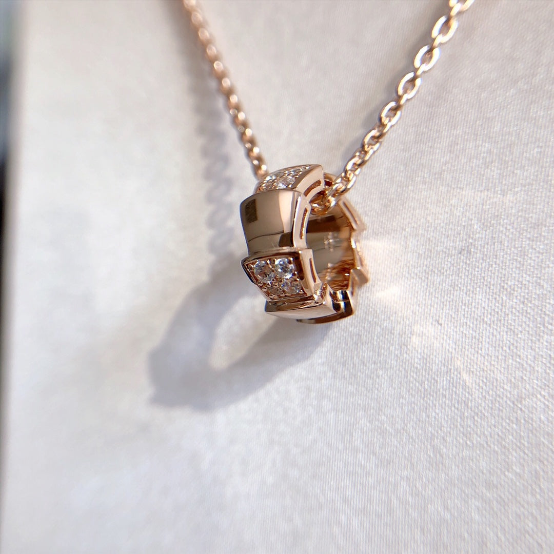 [Jewelicorn]SERPENTI PEDANT DIAMOND PINK GOLD NECKLACE
