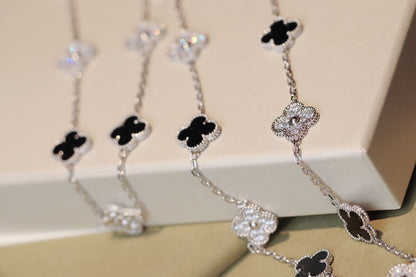 [Jewelicorn]CLOVER 20 MOTIFS ONYX DIAMOND SILVER