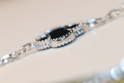 [Jewelicorn]CLOVER 20 MOTIFS ONYX DIAMOND SILVER