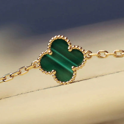 [Jewelicorn]CLOVER 20 MOTIFS MALACHITE DIAMOND NECKLACE