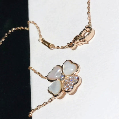 [Jewelicorn]CLOVER MOP DIAMOND ROSE GOLD NECKLACE
