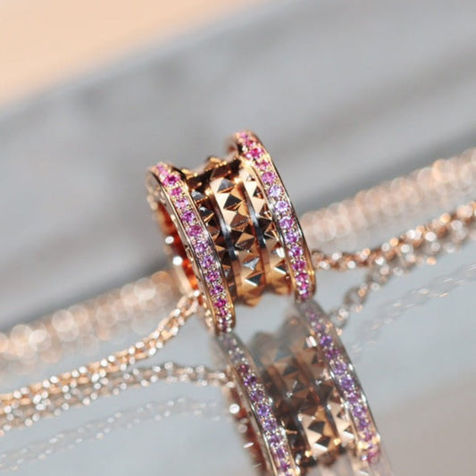 [Jewelicorn]ZERO 1 ROCK PINK GOLD PINK DIAMOND NECKLACE