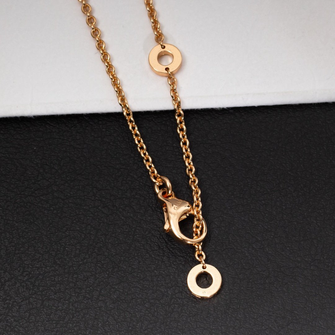 [Jewelicorn]ZERO 1 WHITE CERAMIC PINK GOLD DIAMOND NECKLACE