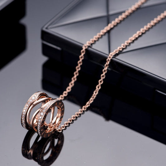 [Jewelicorn]ZERO 1 PINK GOLD DIAMOND OPEN NECKLACE
