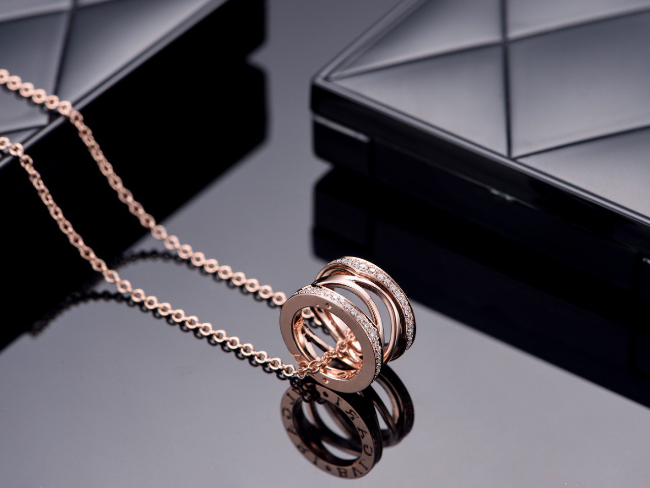 [Jewelicorn]ZERO 1 PINK GOLD DIAMOND OPEN NECKLACE