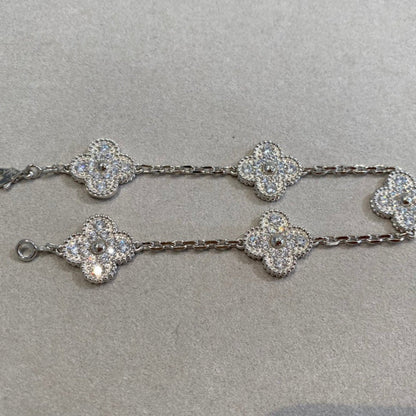 [Jewelicorn]CLOVER 5 MOTIFS  DIAMOND BRACELET SILVER