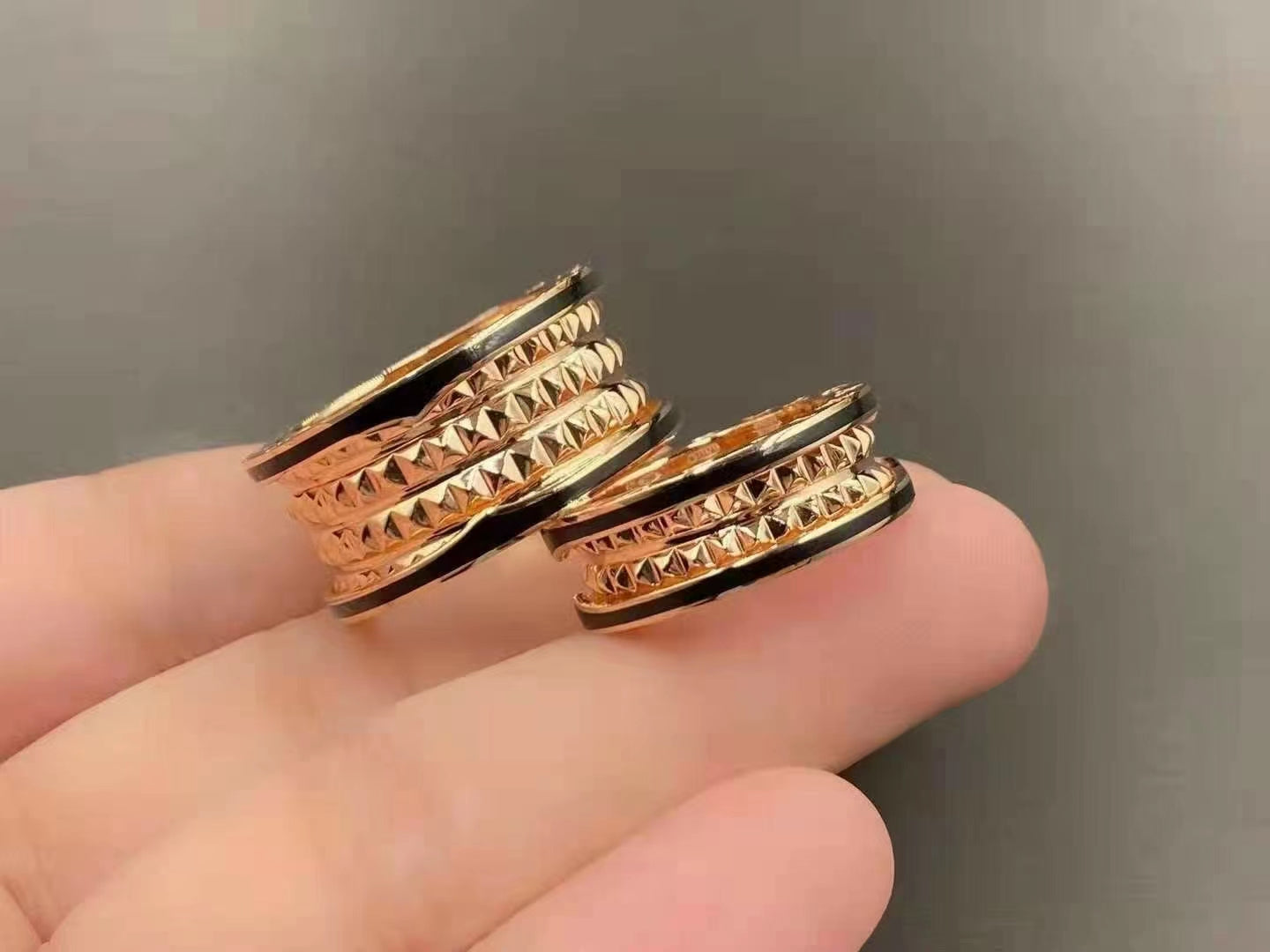 [Jewelicorn]ZERO 1 ROCK BLACK CERAMIC PINK GOLD LARGE MODEL