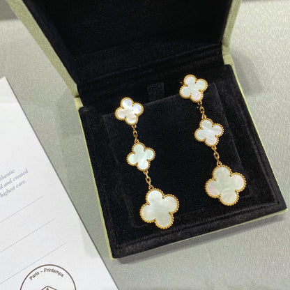 [Jewelicorn]CLOVER MOP 3 MOTIFS GOLD EARRINGS