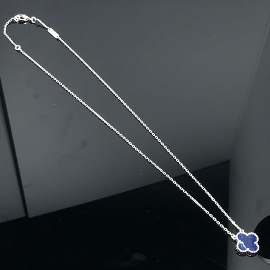 [Jewelicorn]CLOVER PIETERSITE SILVER LONG NECKLACE
