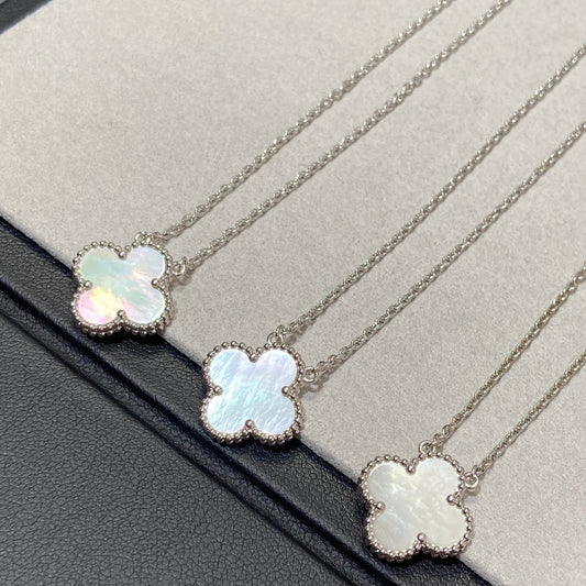 [Jewelicorn]CLOVER MEDIUM SILVER WHITE MOP NECKLACE