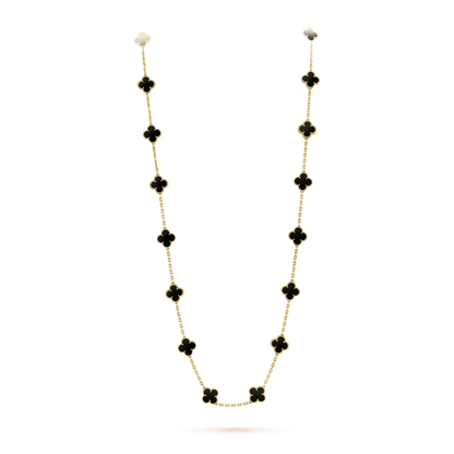 [Jewelicorn]CLOVER 20 MOTIFS ONYX NECKLACE