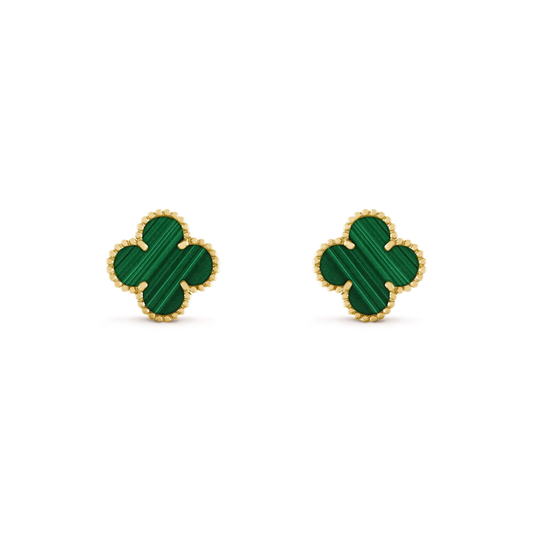 [Jewelicorn]CLOVER MEDIUM 1 MOTIFS MALACHITE  EARRINGS