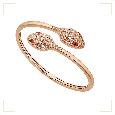 [Jewelicorn]SERPENTI BRACELET PINK GOLD DIAMOND DOUBLE SNAKE