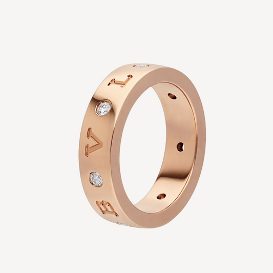 [Jewelicorn]ZERO 1 ESSENTIAL PINK GOLD BAND WITH DIAMONDS RING