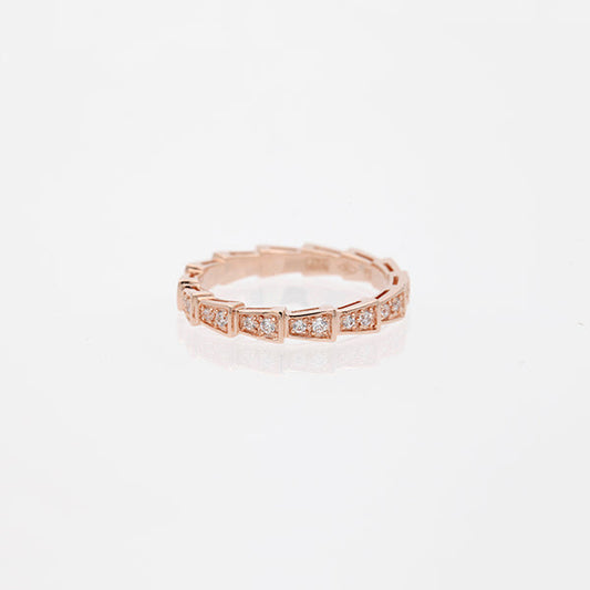 [Jewelicorn]SERPENTI RING PINK GOLD DIAMOND PAVED 3MM