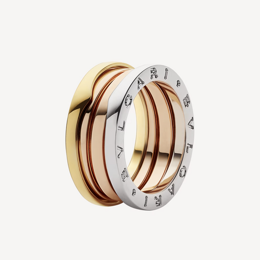 [Jewelicorn]ZERO 1 THREE-BAND ROSE WHITE AND YELLOW RING