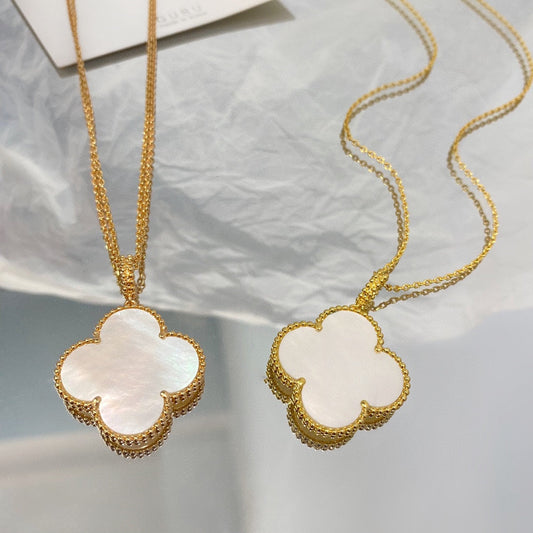 [Jewelicorn]CLOVER 25MM MOP LARGE PENDANT NECKLACE